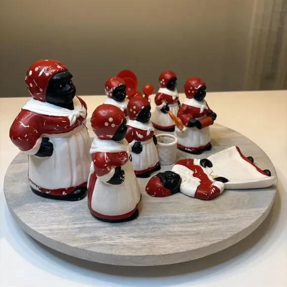 Lot Of Black Americana Ceramic Porcelain Chalkware Kitchen Items - Picture 4 of 6